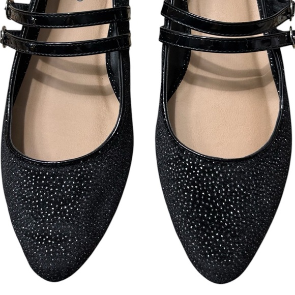 TORRID Elegant Flat Maryjane’s in Black Sparkle Size 8WW —Worn 1X - Picture 3 of 8